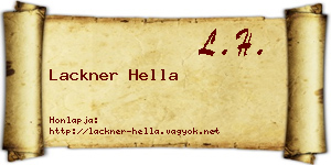 Lackner Hella névjegykártya